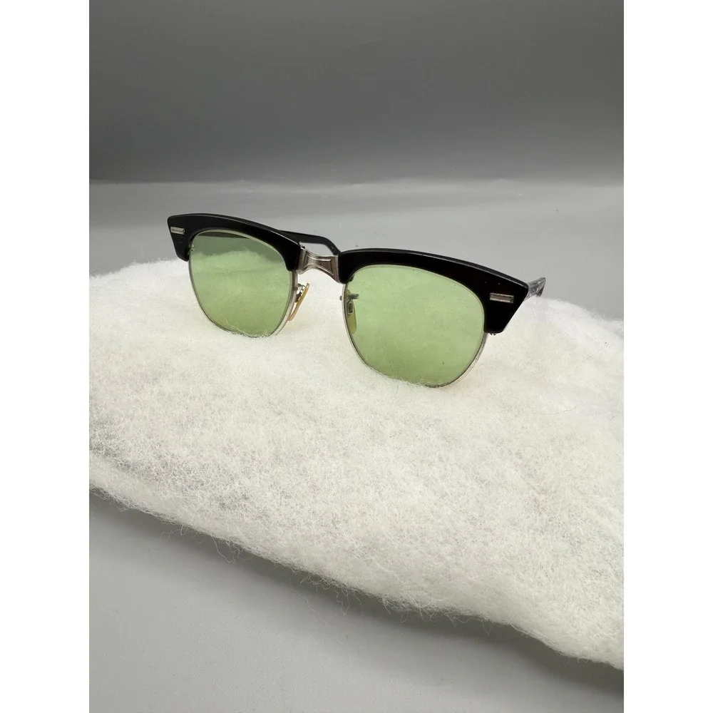 True Vintage‎ WELSH Eyeglass/Sunglass Frames Brow-Line Horn Rimmed 1950s green